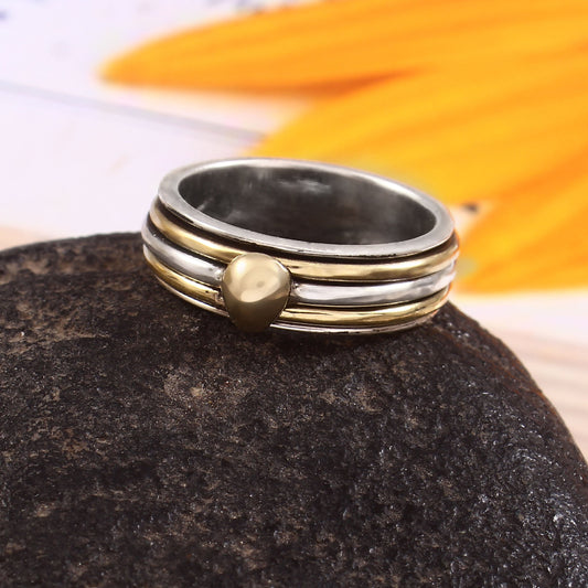Minimalist Spinner Ring, 925 Solid Sterling Silve Handmade Jewelry