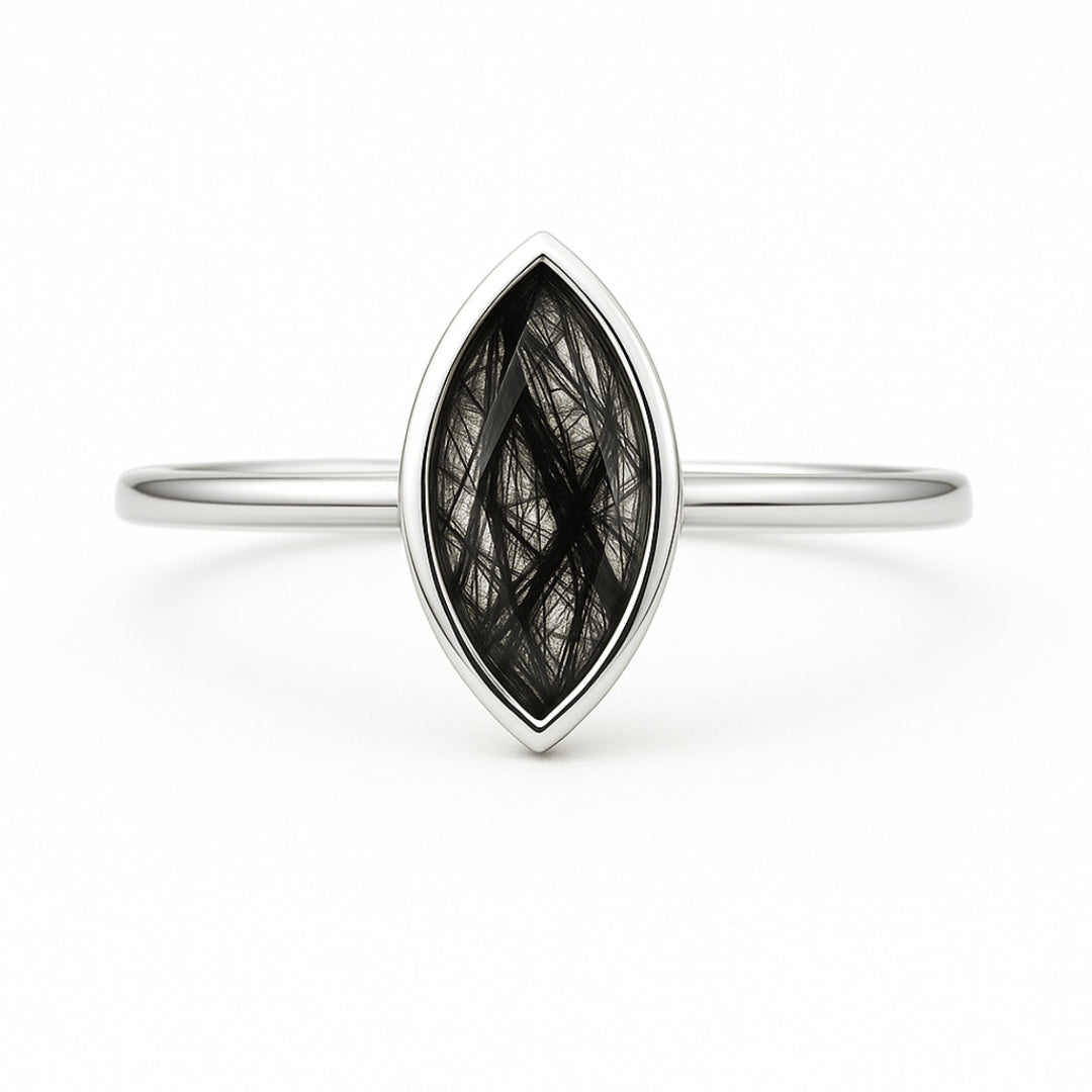 Marquise Rutilated Quartz Sterling Silver Ring