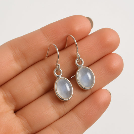 Elegant Rainbow Moonstone Sterling Silver Drops, 925 Solid Silver, Women Earring, Gemstone Earring, Gift for Her