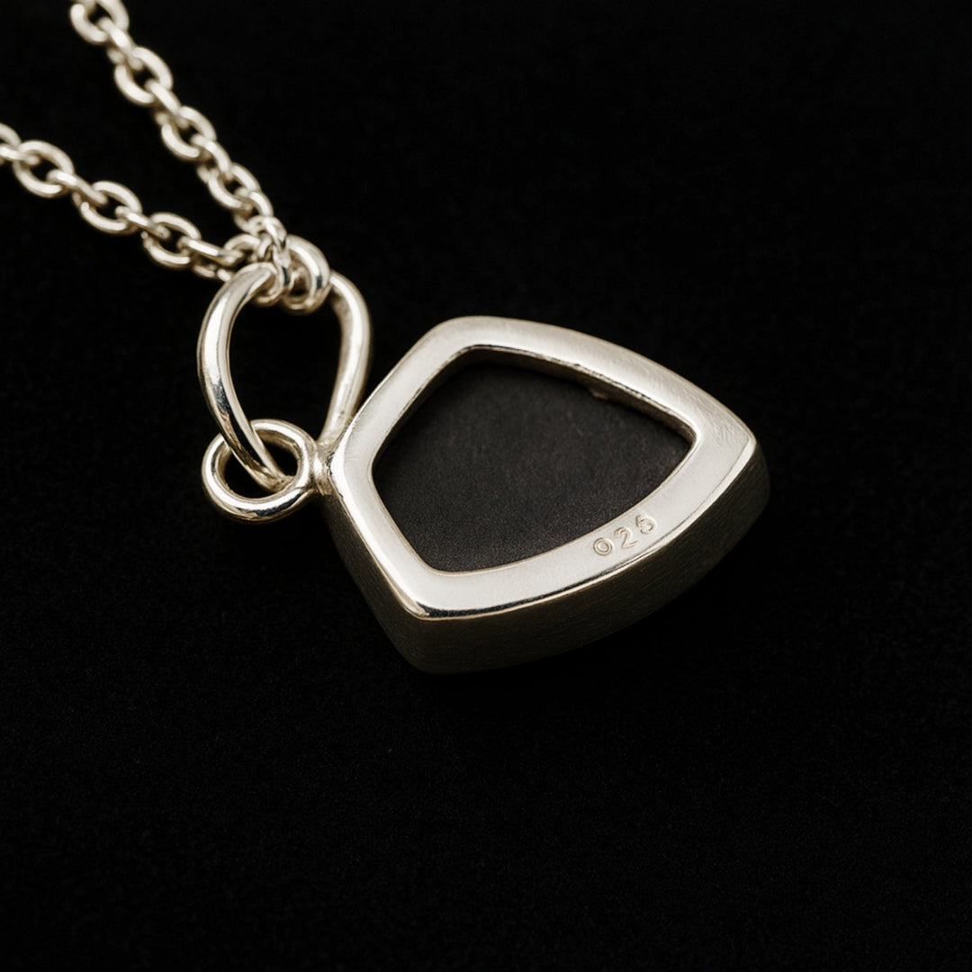 Black Onyx Shield Pendant, 925 Solid Silver, Boho Pendant, Gemstone Pendant, Promise Gift, Black Onyx Jewelry