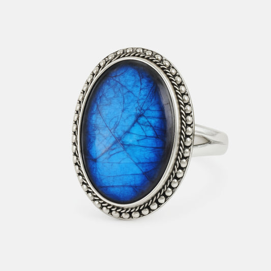 925 Silver Labradorite Statement Ring for Women