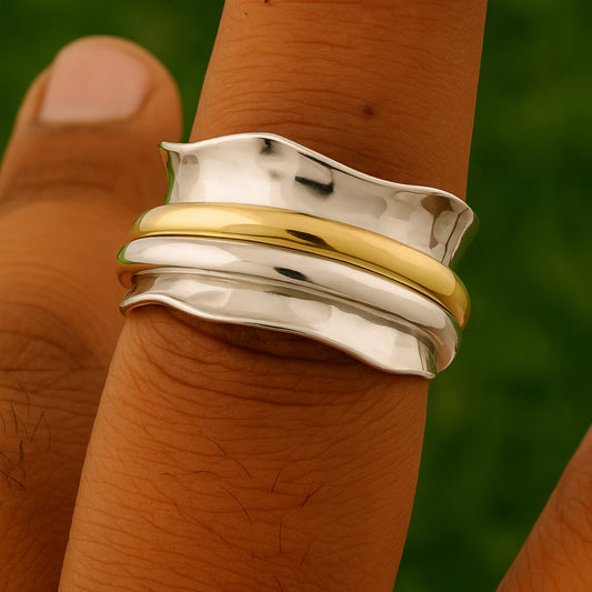 Handmade Spinner Ring, 925 Sterling Silver, Boho Ring, Women Ring, Birthday Gift