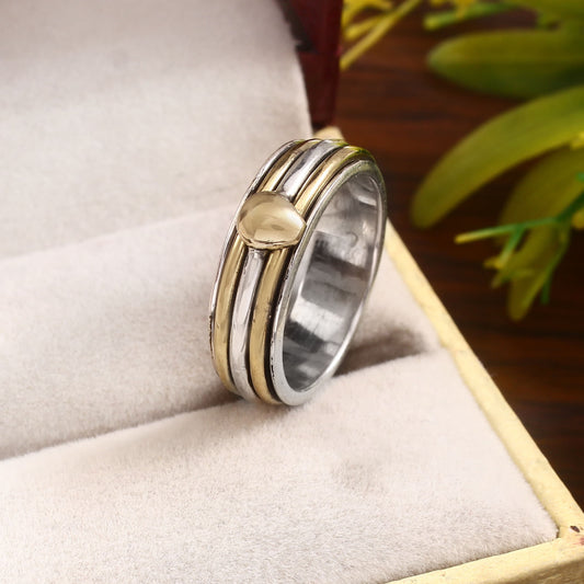 Minimalist Spinner Ring, 925 Solid Sterling Silve Handmade Jewelry