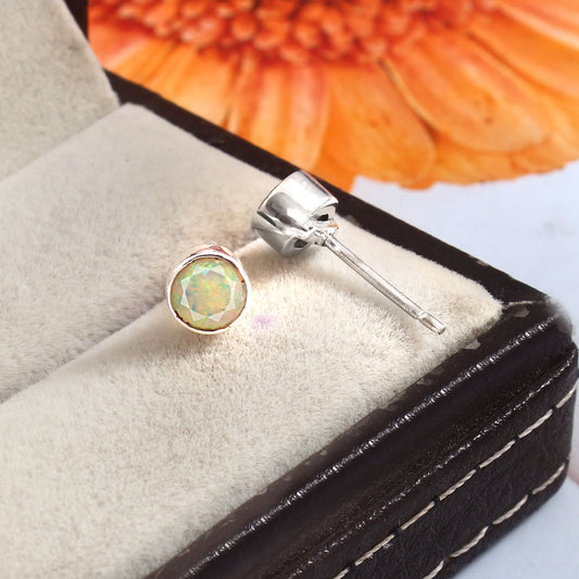 Australian Opal Stud Earrings – Premium 925 Silver Women’s Jewelry