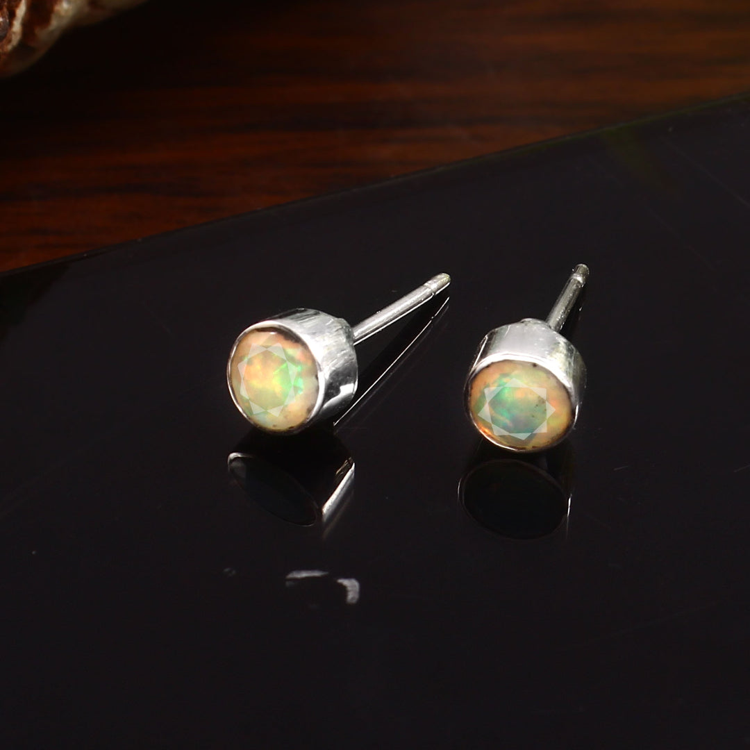 Australian Opal Stud Earrings – Premium 925 Silver Women’s Jewelry