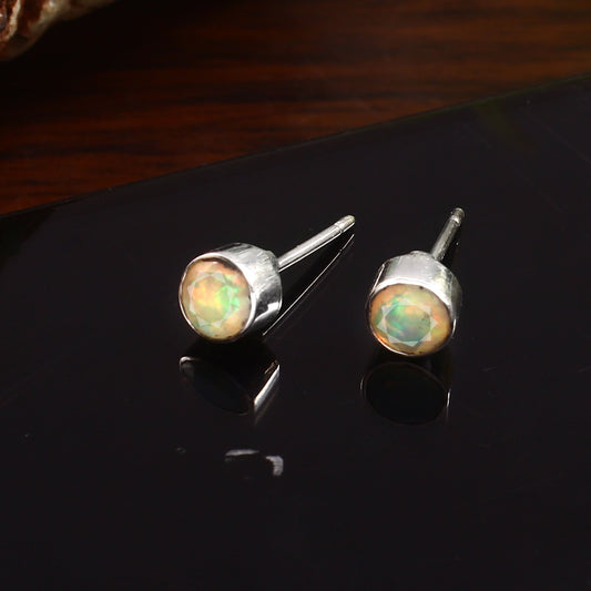 Australian Opal Stud Earrings – Premium 925 Silver Women’s Jewelry
