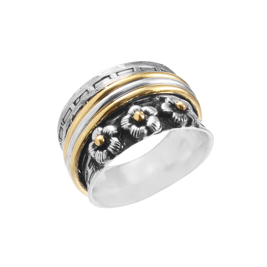 925 Solid Sterling Silver, Brass Anxiety Relief Ring, Promise Ring