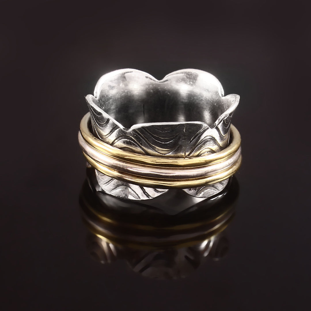 925 Sterling Silver Spinner Ring, Meditation Handicraft Ring