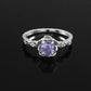 Natural Amethyst Crystal Ring – 925 Sterling Silver Meditation & Balance Ring