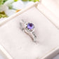 Natural Amethyst Crystal Ring – 925 Sterling Silver Meditation & Balance Ring