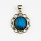 Designer Round Labradorite Pendant, 925 Solid Sterling Silver, Boho Gemstone Pendant, Women Pendant