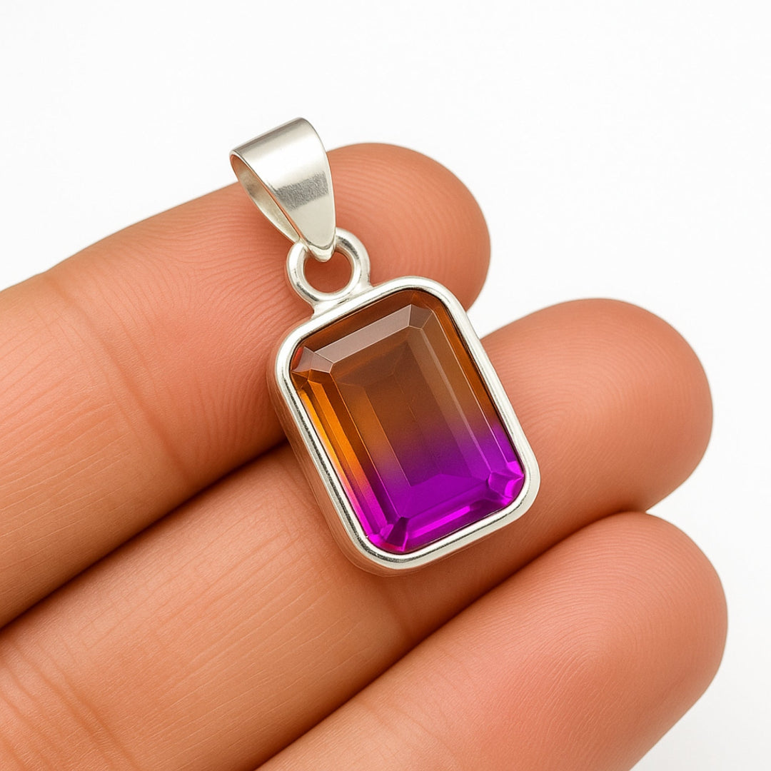 Ametrine Pendant, 925 Solid Sterling Silver Pendant, Gemstone Pendant, Women Necklace, Gift Pendant