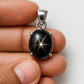 Black Star Sapphire Pendant, Gemstone Pendant, 925 Solid Sterling Silver,  Women Necklace, Anniversary Gift