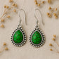 Green copper Turquoise Earring, 925 Sterling Silver Earring, Boho Gift, Handmade Jewelry, Turquoise Earring