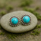 Handcrafted Sterling Silver Turquoise Button Earrings