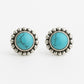 Handcrafted Sterling Silver Turquoise Button Earrings