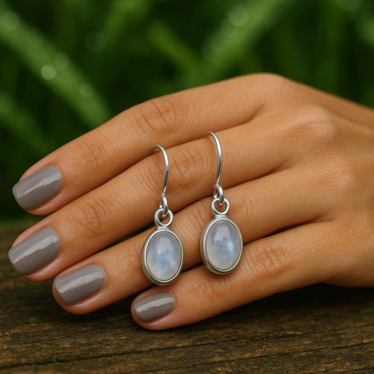 Elegant Rainbow Moonstone Sterling Silver Drops, 925 Solid Silver, Women Earring, Gemstone Earring, Gift for Her