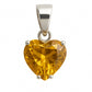 Heart Shape Citrine Pendant, 925 Solid Sterling Silver, Gift for Mother