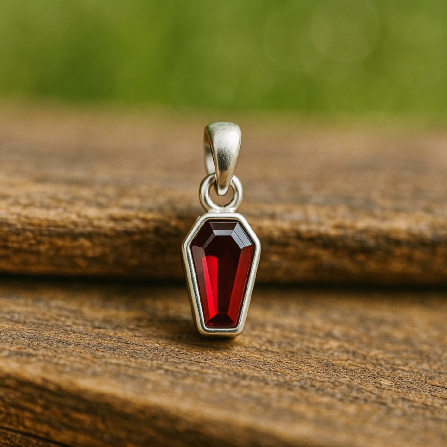 Minimalist Garnet Coffin Ring, 925 Solid Sterling Silver Ring, Gemstone Ring, Women Jewelry, Gift for Her