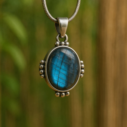 Minimalist Labradorite Pendant, 925 Solir Silver Pendant, Gemstone Necklace, Silver Labradorite Pendant, Gift for Her