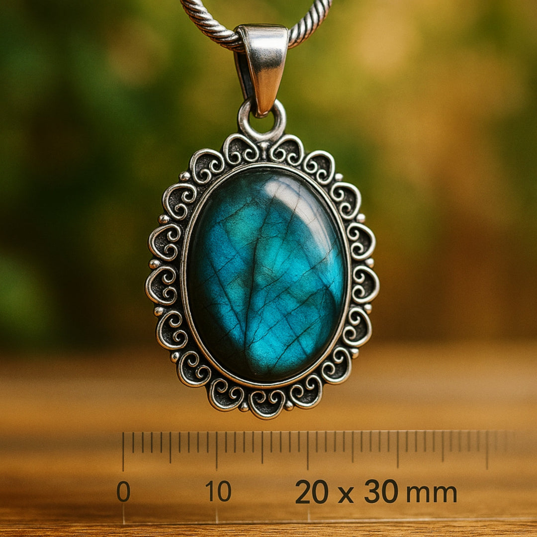 Large Labradorite Pendant for Women, 925 Solid Silver, Designer Pendant , Gift for Her