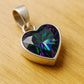 Mystic Topaz Heart Pendant, 925 Solid Sterling Silver. Gift for valentine, Boho Pendant, Silver pendant