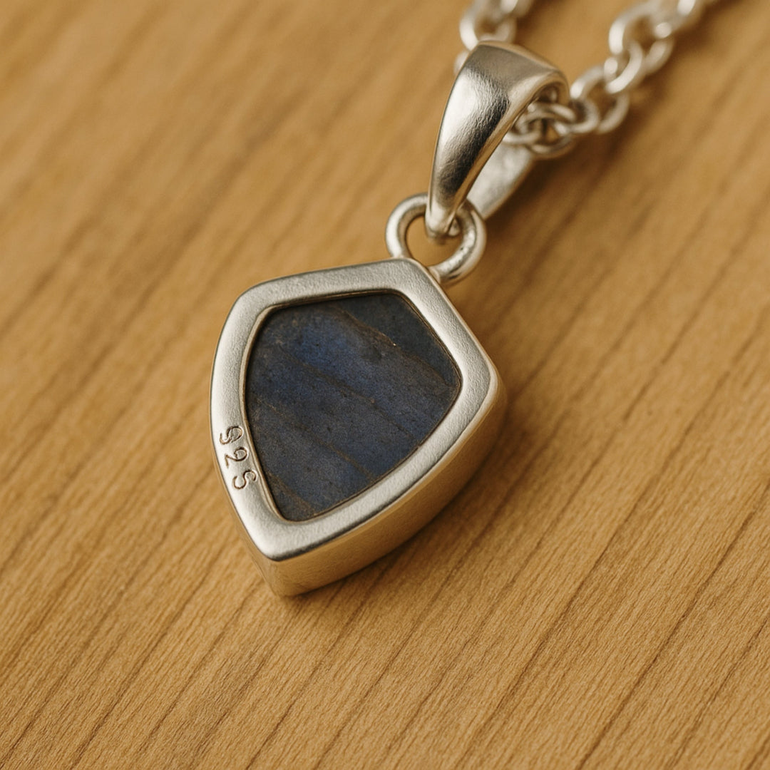 Labradorite Pendant, Shield Shape Pendant, 925 Solid Silver, Designer Pendant, Gemstone Pendant for Women