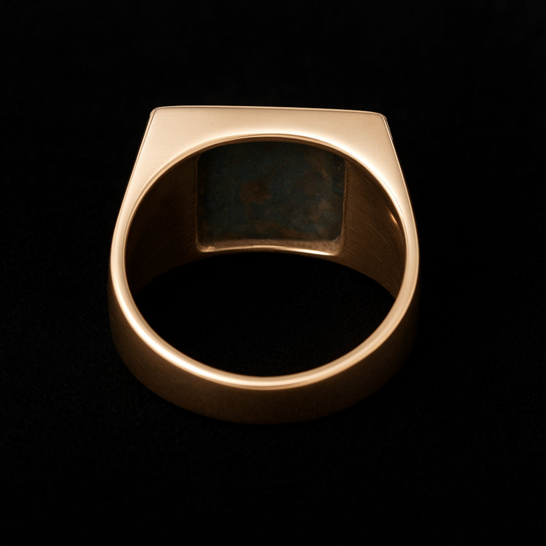 Azurite Signet Ring, 925 Solid Silver, Handmade Jewelry, Men Women Ring, Bohemian Ring