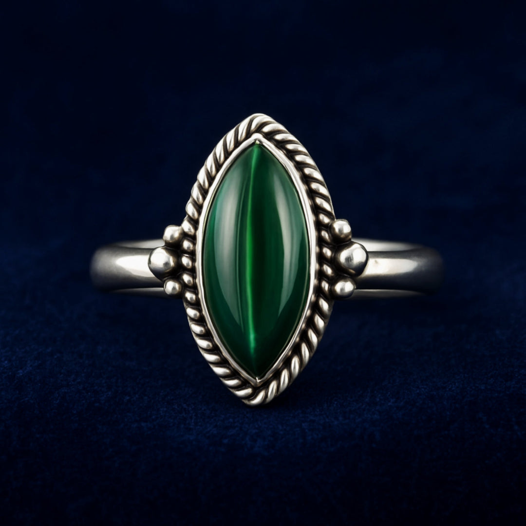 Malachite Ring 925 Solid Silver, Gemstone Ring, Men Women Ring, Birthstone Ring