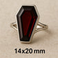 Garnet Coffin Ring, 925 Solid Sterling Silver,  Coffin shape Ring, Handmade Jewelry