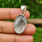 Black Rutile Pendant, 925 Solid Sterling Silver, Large Pendant for Women, Rutilated Quartz Pendant