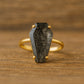 Black Rutile Coffin Ring, 925 Sterling Silver, Gemstone Ring, Halloween Gift