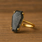 Black Rutile Coffin Ring, 925 Sterling Silver, Gemstone Ring, Halloween Gift