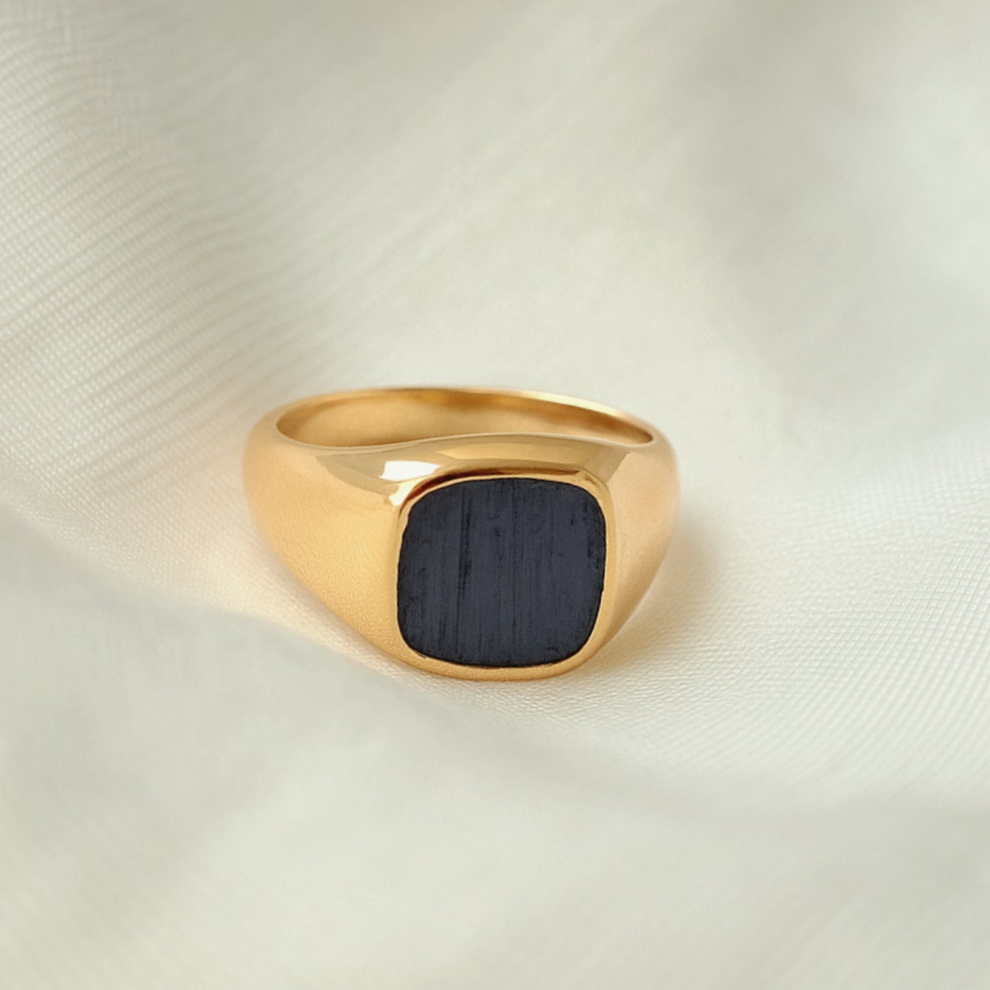 Raw Black tourmaline Ring, Signet Ring, 925 Solid Silver, Men Women Ring, Tourmaline Ring