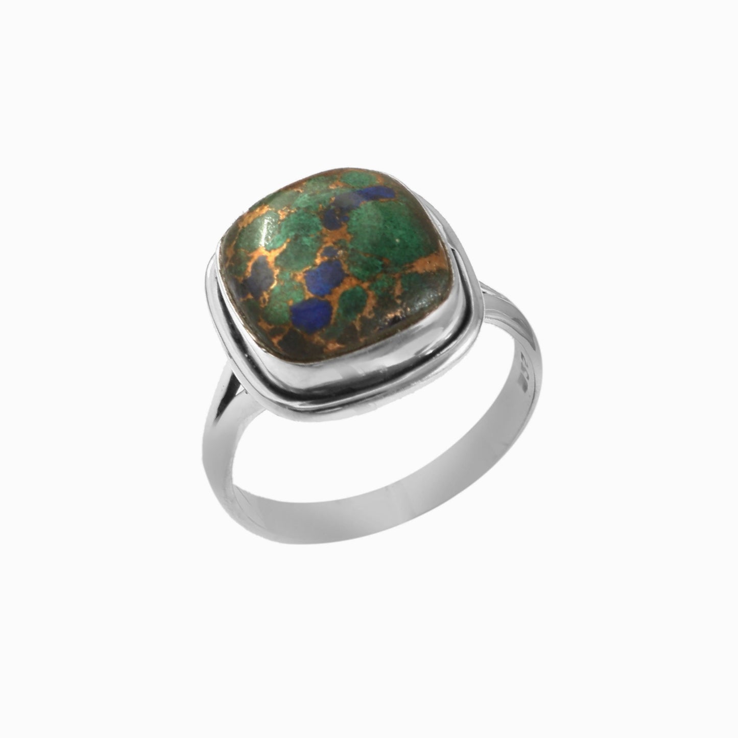 Azurite Malachite Ring, 925 Solid Sterling Silver, Gemstone Ring, Gift for Her