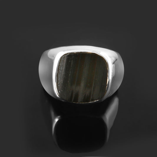 Black Tourmaline Signet Ring. Mens Ring, 925 Sterling Silver, Gemstone Ring, Signet Ring