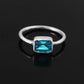 London Blue Topaz Ring Minimalist,  925 Sterling Silver, Gemstone Ring, Birthstone Ring, Promise Ring
