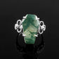 Coffin Ring, Moss Agate Ring, 925 Sterling Silver, Gemstone Ring, Statement Ring, Promise Ring