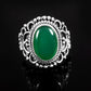 Green Onyx Oval Ring, Designer Ring for Women, 925 Solid Silver,  Handmade Jewelry, Onyx Ring