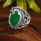 Green Onyx Oval Ring, Designer Ring for Women, 925 Solid Silver,  Handmade Jewelry, Onyx Ring