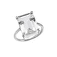 Clear Quartz Ring, Statement Ring, 925 Solid Sterling Silver, Gemstone Ring
