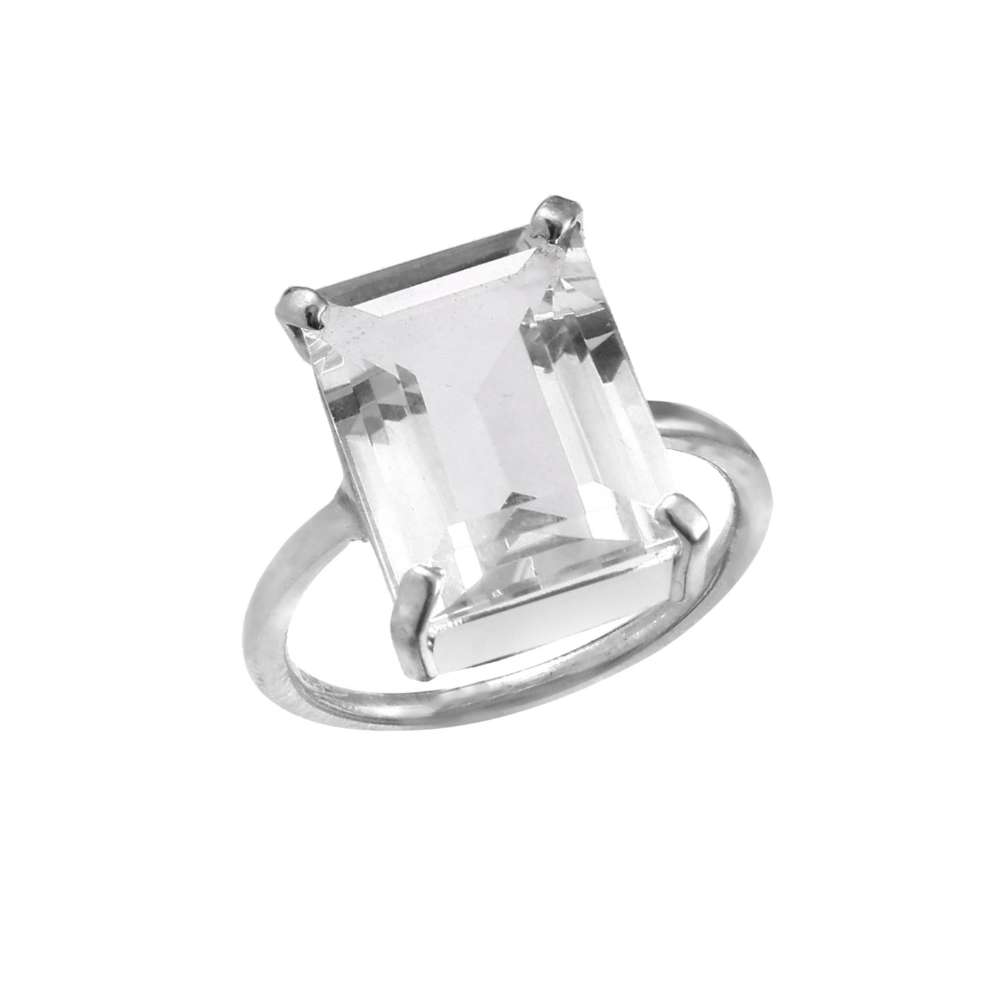 Clear Quartz Ring, Statement Ring, 925 Solid Sterling Silver, Gemstone Ring
