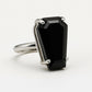 Black Onyx Coffin Ring, 925 Sterling Silver, Gemstone Ring, Statement Ring, Boho Ring