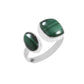 Dual Malachite Ring, Minimalist Ring. 925 Sterling Silver, Statement Ring, Malachite Gemstone