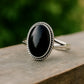 Black Onyx Ring, 925 Sterling Silver, Black Stone Ring, Vintage Style Ring, Gemstone Ring