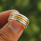 Dual Tone Spinner Ring, Brass Ring, 925 Silver Ring, Worry Spinner Ring