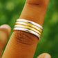 Dual Tone Spinner Ring, Brass Ring, 925 Silver Ring, Worry Spinner Ring