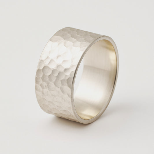 Hammered Band Ring, 925 Solid Silver, Wedding Band Ring, Thumb Ring