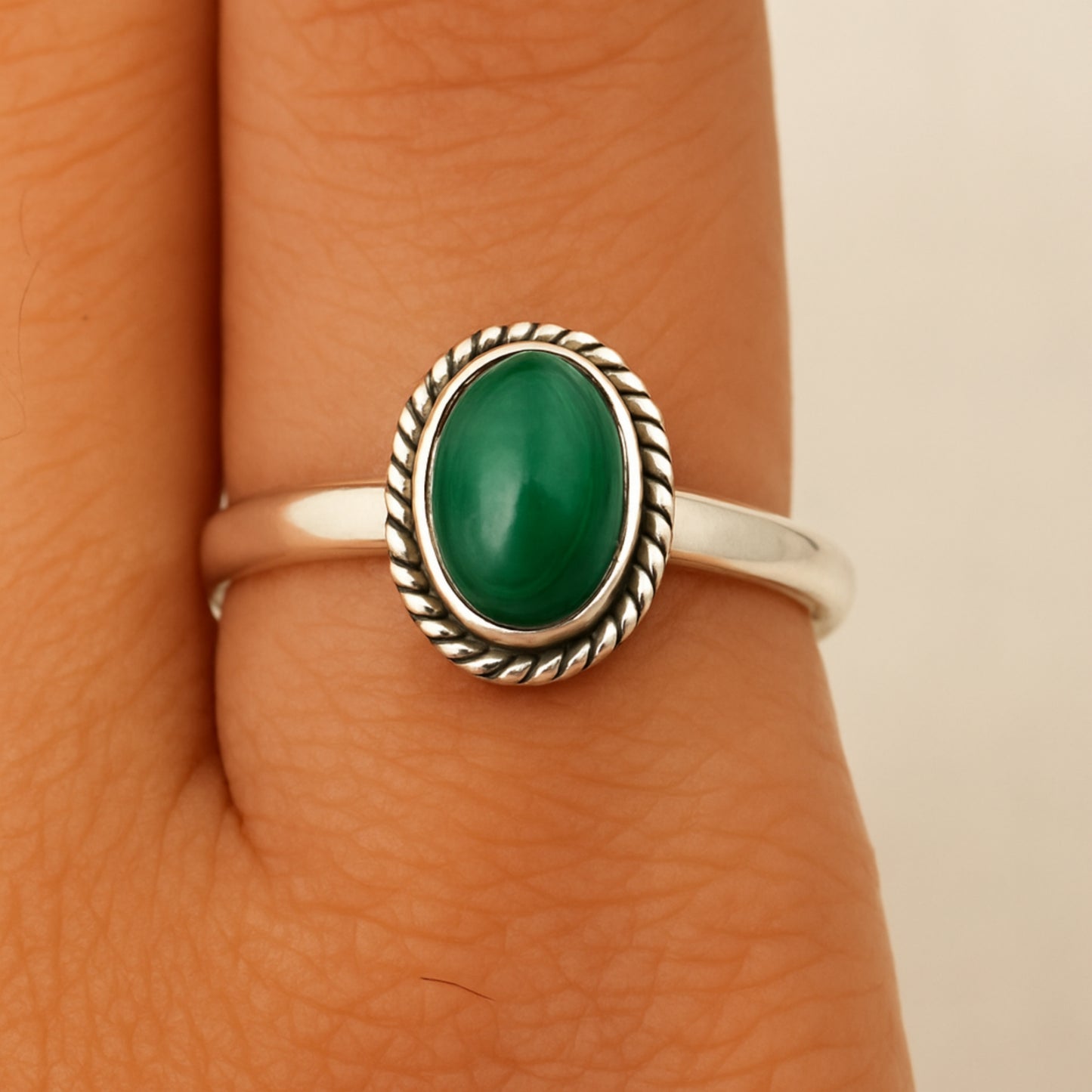 Malachite Ring 925 Solid Silver, Gemstone Ring, Statement Ring, Boho Gift, Women Ring