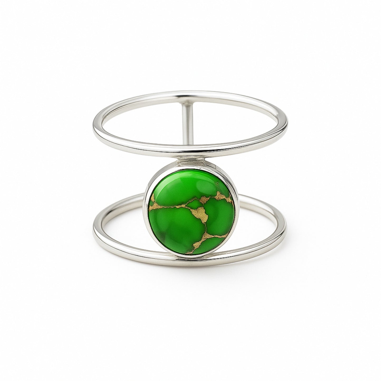 Green copper Turquoise Ring, 925 Sterling Silver, Women Ring, Gemstone Ring, Handmade Jewelry